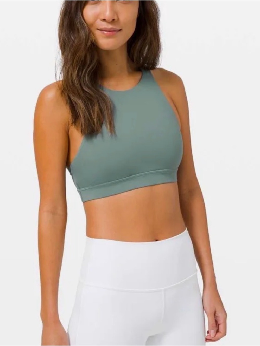 lululemon athletica High-Neck Sports Bra in Sage